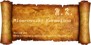 Miserovszki Karmelina névjegykártya